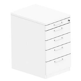 Vast ladeblok BEXXSTAR , 4 laden, materiallade, B 430 x D 600 x H 740 mm, wit