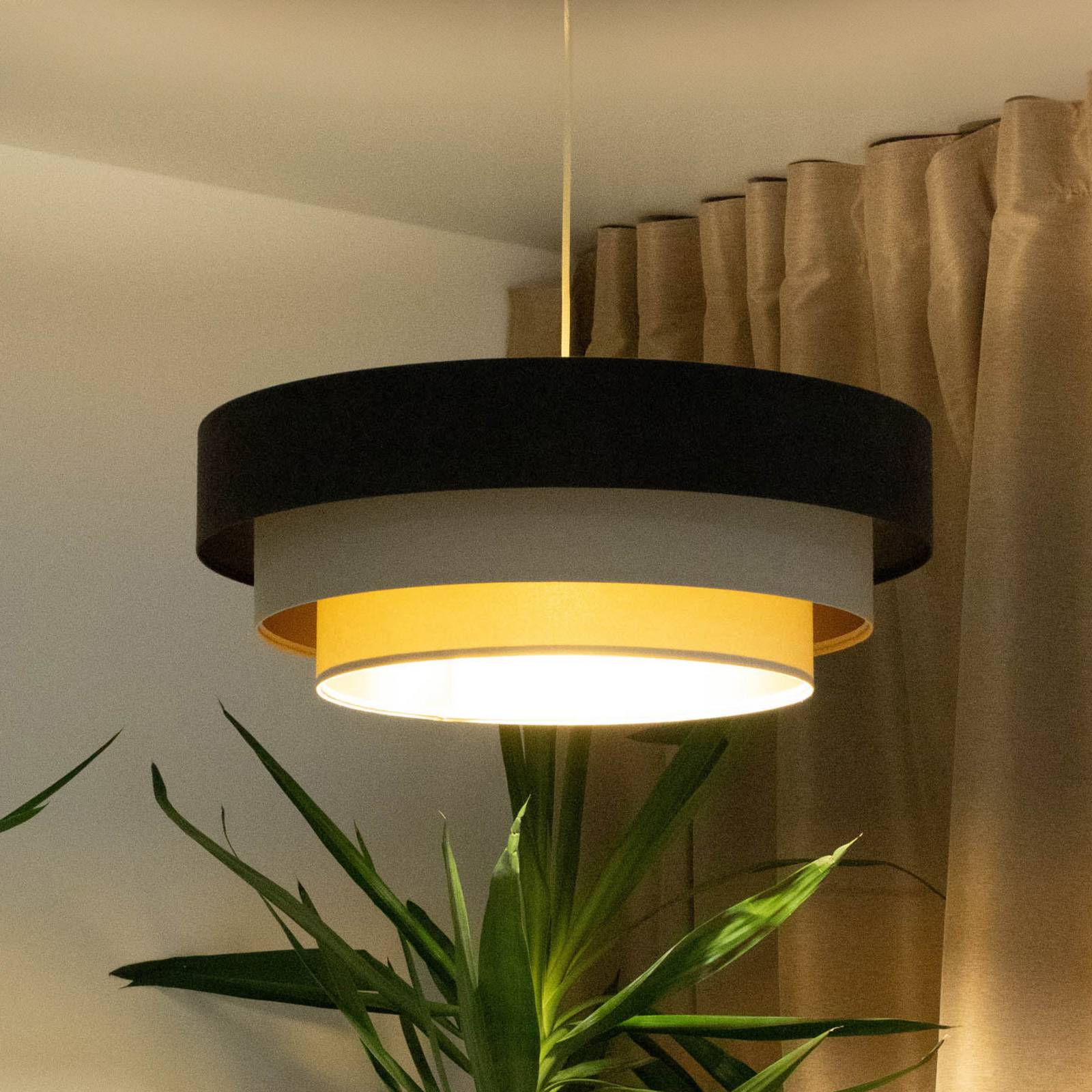 Maco Design Triniti hanglamp, bruin/beige/crème, Ø 60 cm, textiel