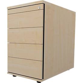 Schäfer Shop Select Vast ladeblok 13333, 1 materiaallade, afsluitbaar, 3 schuifladen, B 428 x D 800 x H 740 mm, esdoorn
