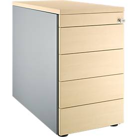Schäfer Shop Genius Schäfer Shop  Genius Vast ladeblok 13333, met greepuitsparing, B 435 x H 717 mm, blank aluminium/blank aluminium/esdoornpatroon