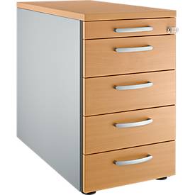 Schäfer Shop Genius Schäfer Shop  Genius Vast ladeblok 13333, met ronde handgreep, B 435 x H 717 mm, beukenpatroon/blank aluminium