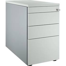 Schäfer Shop Genius zuil 1336, met greepgroef, B 435 x H 717 mm, wit aluminium/lichtgrijs/lichtgrijs