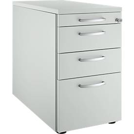 Schäfer Shop Genius sokkel 1336, met ronde handgreep, B 435 x H 717 mm, lichtgrijs/lichtgrijs/lichtgrijs