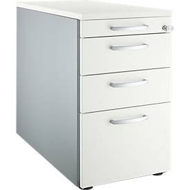 Schäfer Shop Genius zuil 1336, met ronde handgreep, B 435 x H 717 mm, wit/aluminium/wit