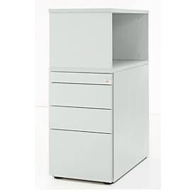 Schäfer Shop Genius ladeblok met bovenblad, afsluitbaar, greepgleuf aan de zijkant, lichtgrijs