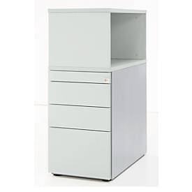 Schäfer Shop Genius ladeblok met bovenblad, afsluitbaar, greepgleuf aan de zijkant, lichtgrijs