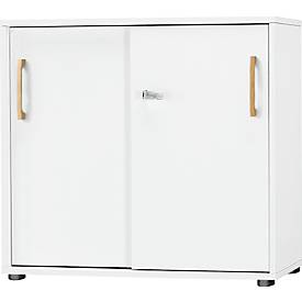 Schäfer Shop Select Start Off Schuifdeurkast hout, 2 OH, afsluitbaar, hout, B 800 x D 420 x H 788 mm, wit