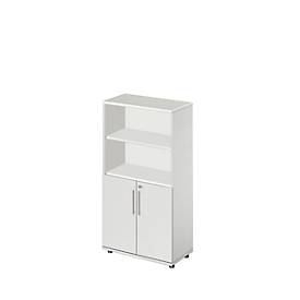 Schäfer Shop Select Schäfer Shop  Select Combikast Start Off, 4 ordnerhoogten, afsluitbaar, B 800 x D 420 x H 1470 mm, hout, lichtgrijs/lichtgrijs