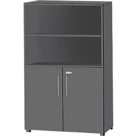 Schäfer Shop Select Schäfer Shop  Select Combikast Start Off, 4 ordnerhoogten, afsluitbaar, B 800 x D 420 x H 1470 mm, hout, grafiet/grafiet