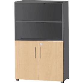 Schäfer Shop Select Schäfer Shop  Select Combikast Start Off, 4 ordnerhoogten, afsluitbaar, B 800 x D 420 x H 1470 mm, hout, grafiet/ahorn