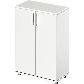 Schäfer Shop Genius Draaideurkast TETRIS WOOD – B 800 x D 421 x H 1160 mm (hoogte inclusief glijders) – 3 OH - wit – ons merk 