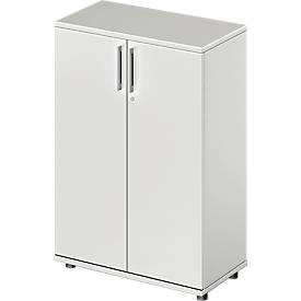 Schäfer Shop Genius Draaideurkast TETRIS WOOD – B 800 x D 421 x H 1160 mm (hoogte inclusief glijders) – 3 OH - lichtgrijs – ons merk 