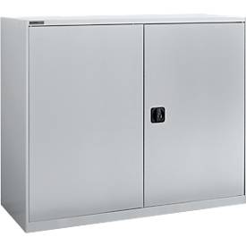 Schäfer Shop Select Draaideurkast  MS-i 12412, plaatstaal, B 1200 x D 400 x H 1215 mm, 3 OH, wit aluminium, tot 150 kg