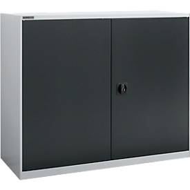 Schäfer Shop Select Draaideurkast  MS-i 12412, plaatstaal, B 1200 x D 400 x H 1215 mm, 3 OH, wit aluminium/antracietgrijs, tot 150 kg
