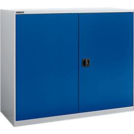 Schäfer Shop Select Draaideurkast  MS-i 12412, plaatstaal, B 1200 x D 400 x H 1215 mm, 3 OH, aluminium wit/ gentiaanblauw, tot 150 kg