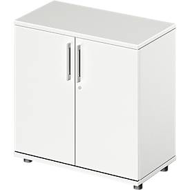 Schäfer Shop Genius Vleugeldeurkast TETRIS WOOD - B 800 x D 421 x H 800 mm - 2 OH - hoogte inclusief glijders - wit- ons merk 
