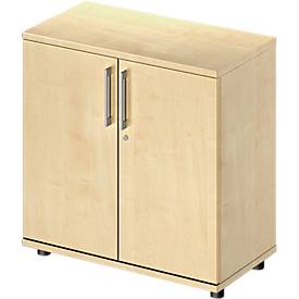 Schäfer Shop Genius Vleugeldeurkast TETRIS WOOD - B 800 x D 421 x H 800 mm - 2 OH - hoogte inclusief glijders - ahorn decor - ons merk 