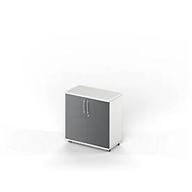 Schäfer Shop Genius Vleugeldeurkast TETRIS WOOD - B 800 x D 421 x H 800 mm - 2 OH - hoogte inclusief glijders - wit en grafiet - ons merk 