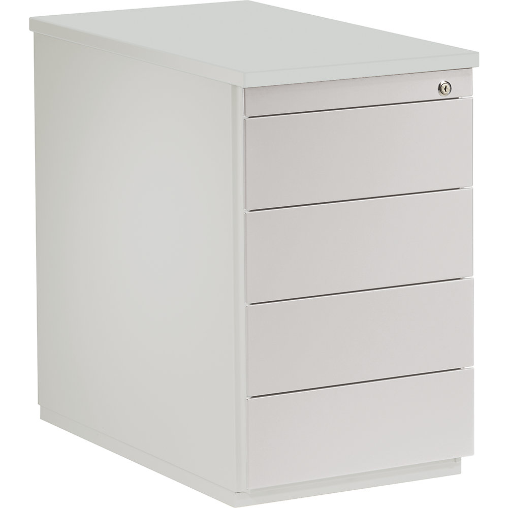 Mauser Ladeblok, h x d = 720 x 800 mm, 4 laden, lichtgrijs / lichtgrijs / lichtgrijs