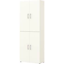 Home Office archiefkast TEMPIO, van hout, 4 deuren, 6 OH, B 800 x D 340 x H 2130 mm, wit/wit