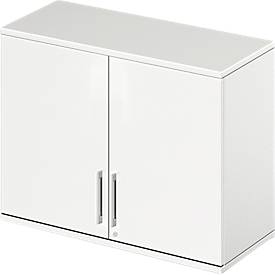 Schäfer Shop Genius Opzetkast TETRIS WOOD, 2 ordnerhoogten, B 1000 mm, afsluitbaar, wit