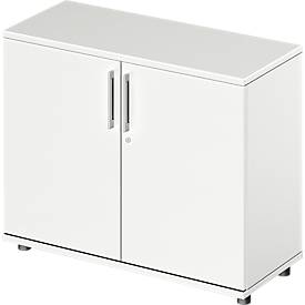 Schäfer Shop Genius Vleugeldeurkast TETRIS WOOD - B 1000 x D 421 x H 800 mm - 2 OH - hoogte inclusief glijders - wit - ons merk 