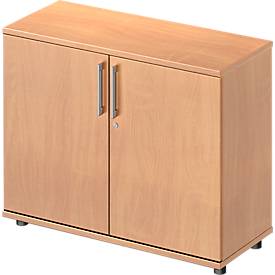 Schäfer Shop Genius Vleugeldeurkast TETRIS WOOD - B 1000 x D 421 x H 800 mm - 2 OH - hoogte inclusief glijders - beuken decor - ons merk 