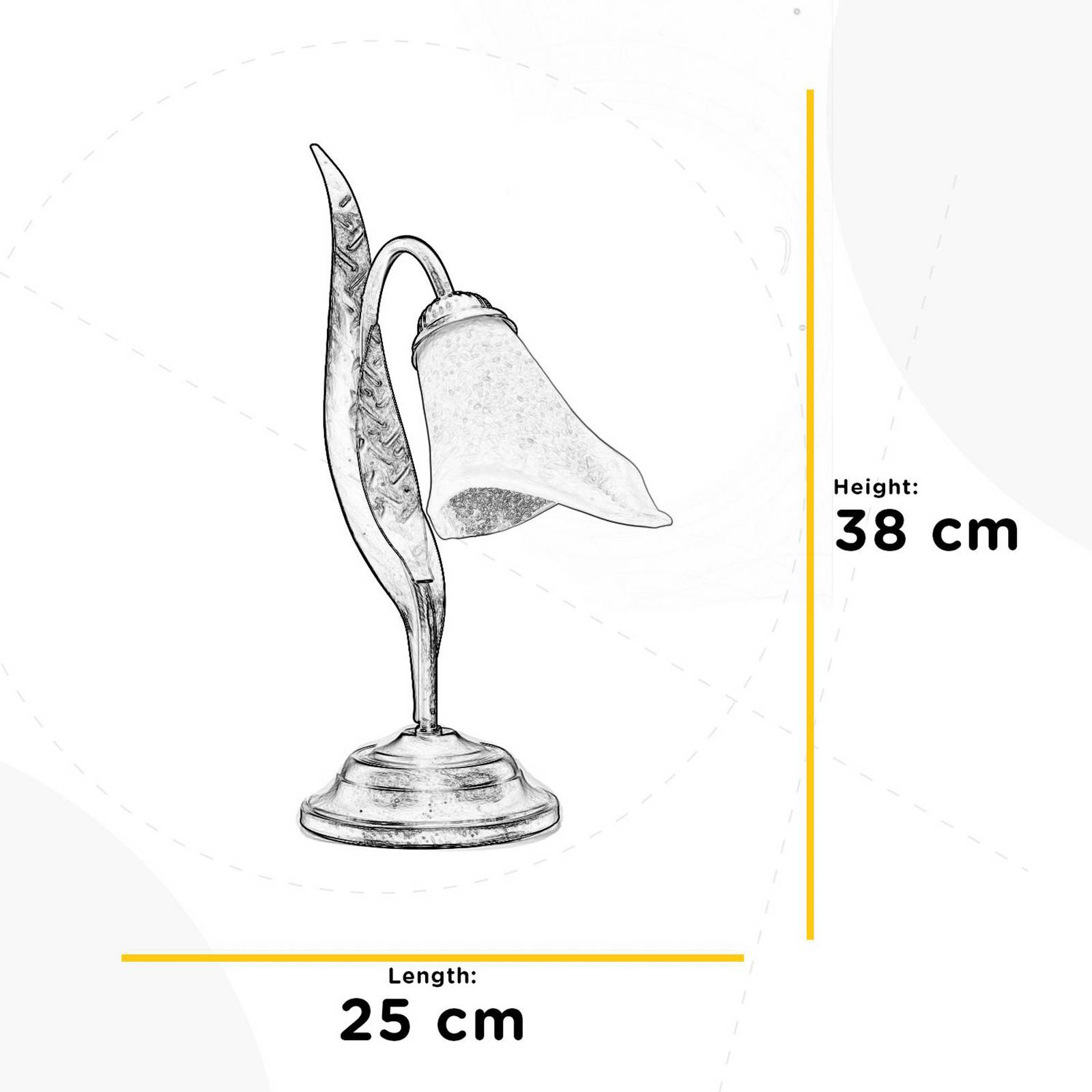 ONLI Alga tafellamp, 1-lamp, ijzer, glas, Florentijn