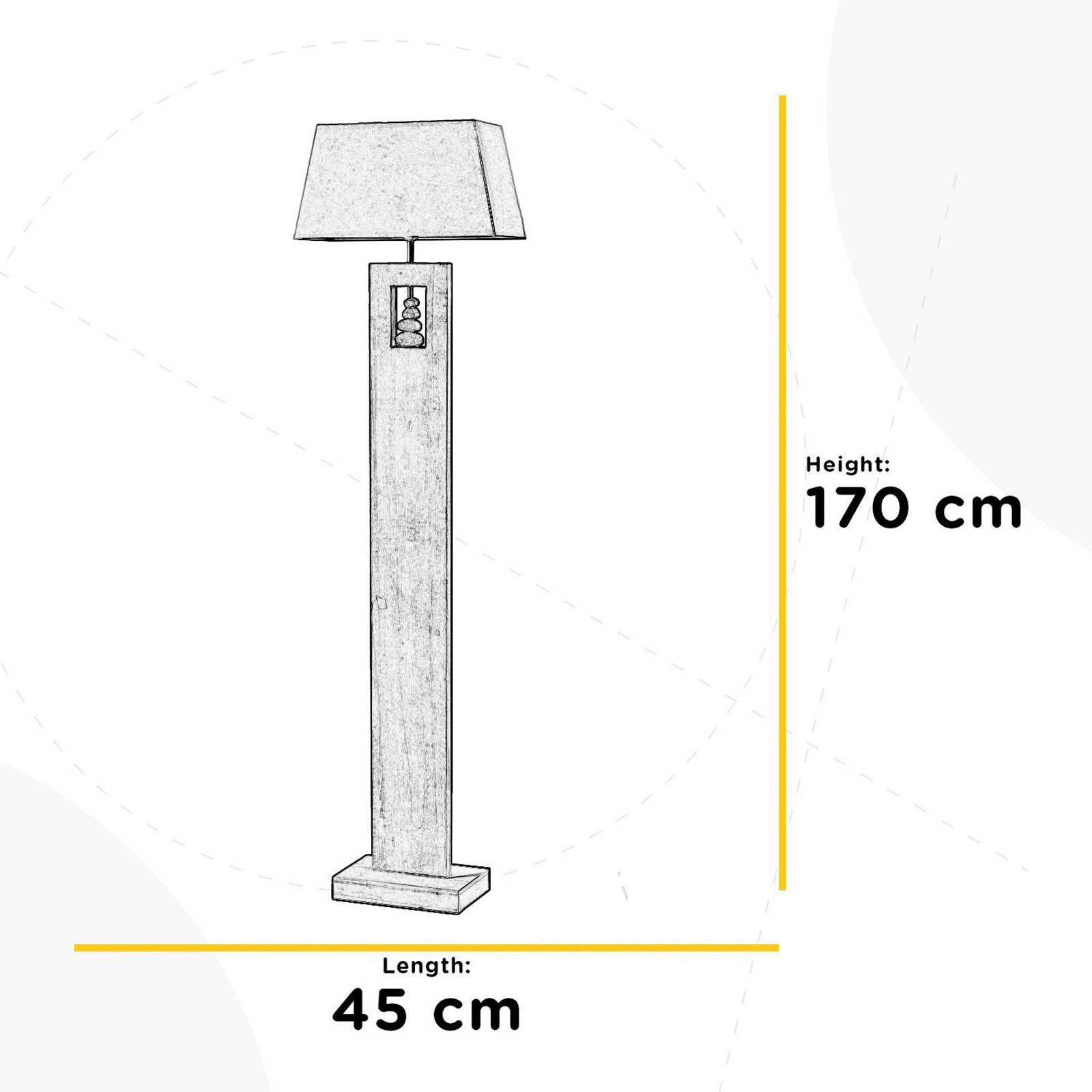 ONLI Vloerlamp Miriel, hoogte 170 cm, textiel, hout