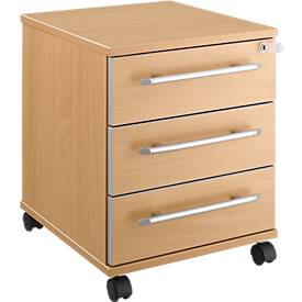 Schäfer Shop Select Schäfer Shop  Select Verrijdbaar ladeblok Moxxo IQ 333, 3 schuifladen, B 410 x D 495 x H 510 mm, afsluitbaar, beukenpatroon