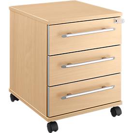 Schäfer Shop Select Schäfer Shop  Select Verrijdbaar ladeblok Moxxo IQ 333, 3 schuifladen, B 410 x D 495 x H 510 mm, afsluitbaar, esdoornpatroon