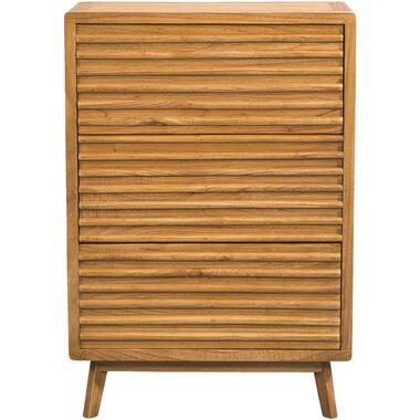 Leen Bakker Ladekast Cinta 3 lades - naturel - 70x40x102 cm