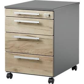 Schäfer Shop Select Schäfer Shop  Select Verrijdbaar ladeblok SET UP, afsluitbaar, B 432 x D 580 x H 595 mm, grafiet/eik