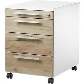 Schäfer Shop Select Schäfer Shop  Select Verrijdbaar ladeblok SET UP, afsluitbaar, B 432 x D 580 x H 595 mm, wit/eiken