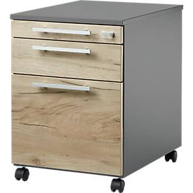 Schäfer Shop Select Schäfer Shop  Select Verrijdbaar ladeblok SET UP, afsluitbaar, B 432 x D 580 x H 595 mm, grafiet/eik