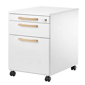 Schäfer Shop Select Verrijdbare ladeblok Start Off Wood, 1 lade, hangmappenlade & materiaallade, centrale vergrendeling, B 432 x D 580 x H 595 mm, hout, wit