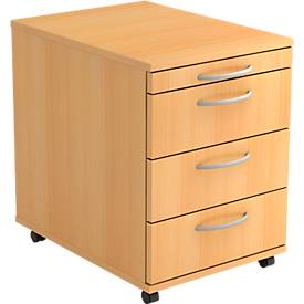 Verrijdbaar ladeblok TARA, 3 schuifladen, B 428 x D 580 x H 590 mm, beukenpatroon