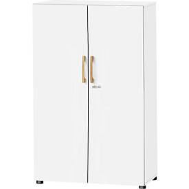 Schäfer Shop Select Kast Start Off Wood, van hout, 2 OH, afsluitbaar, onderstel met glijpootjes, B 800 x D 420 X H 744 mm, wit