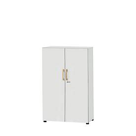 Schäfer Shop Select Kast Start Off Wood, van hout, 4 OH, afsluitbaar, onderstel met glijpootjes, B 800 x D 420 X H 1470 mm, , lichtgrijs