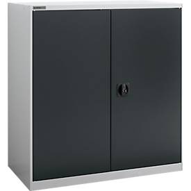 Schäfer Shop Select Draaideurkast  MS-i 12409, plaatstaal, B 950 x D 400 x H 1215 mm, 3 OH, wit aluminium/antracietgrijs, tot 150 kg