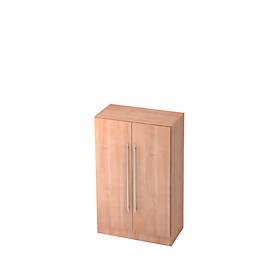 Vleugeldeurenkast 3 ordnerhoogten, B 800 x D 420 x H 1270 mm, notenhoutpatroon