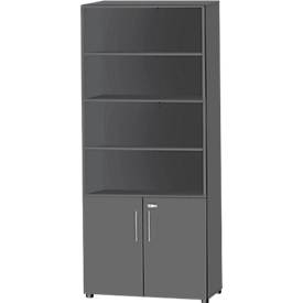 Schäfer Shop Select Schäfer Shop  Select Combikast Start Off, 6 ordnerhoogten, 2 ordnerhoogten met deur, afsluitbaar, B 800 x D 420 x H 2196 mm, grafiet/grafiet