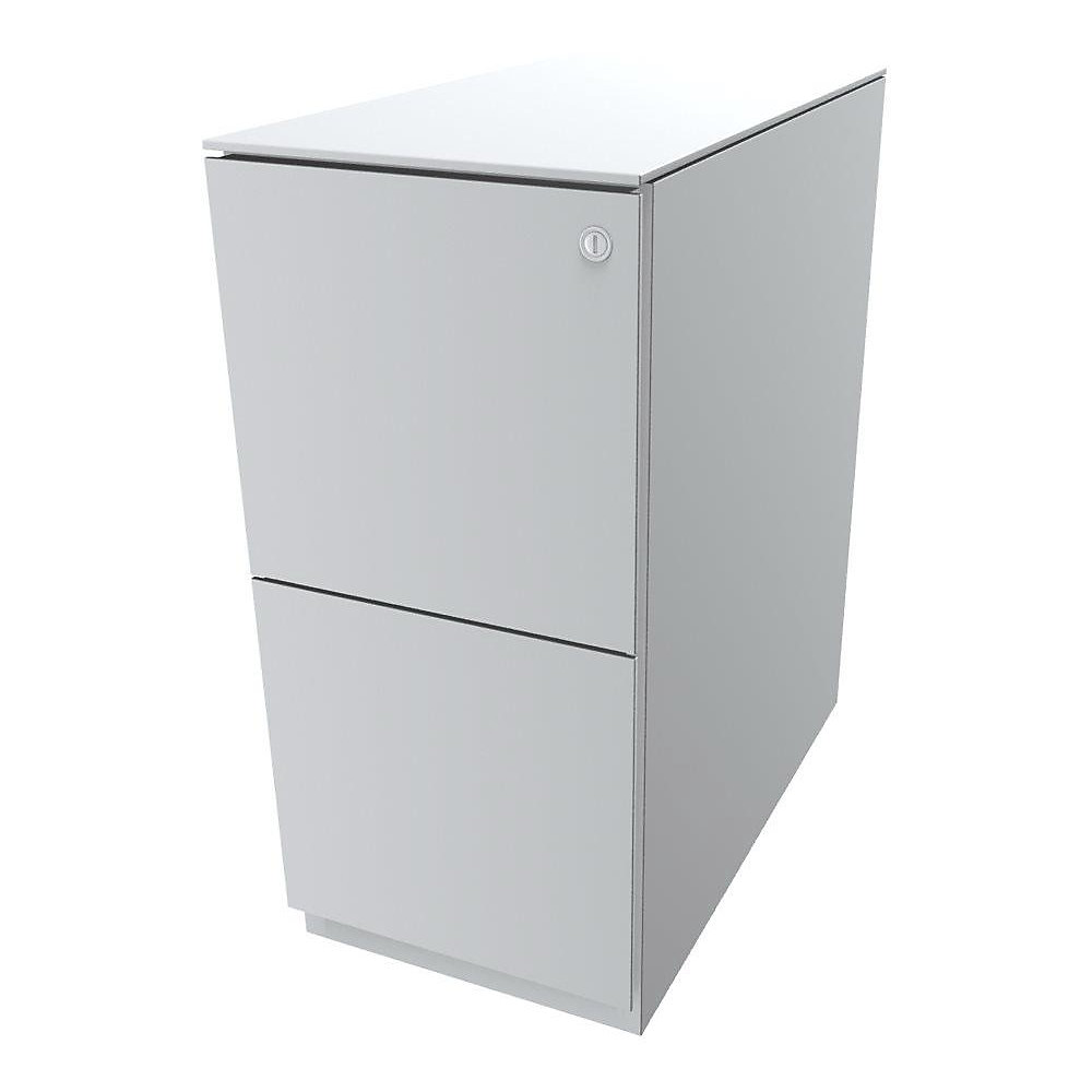 Bisley Verrijdbaar ladeblok Note™, met 2 hangmappenladen, h x b = 652 x 300 mm, met top, verkeerswit