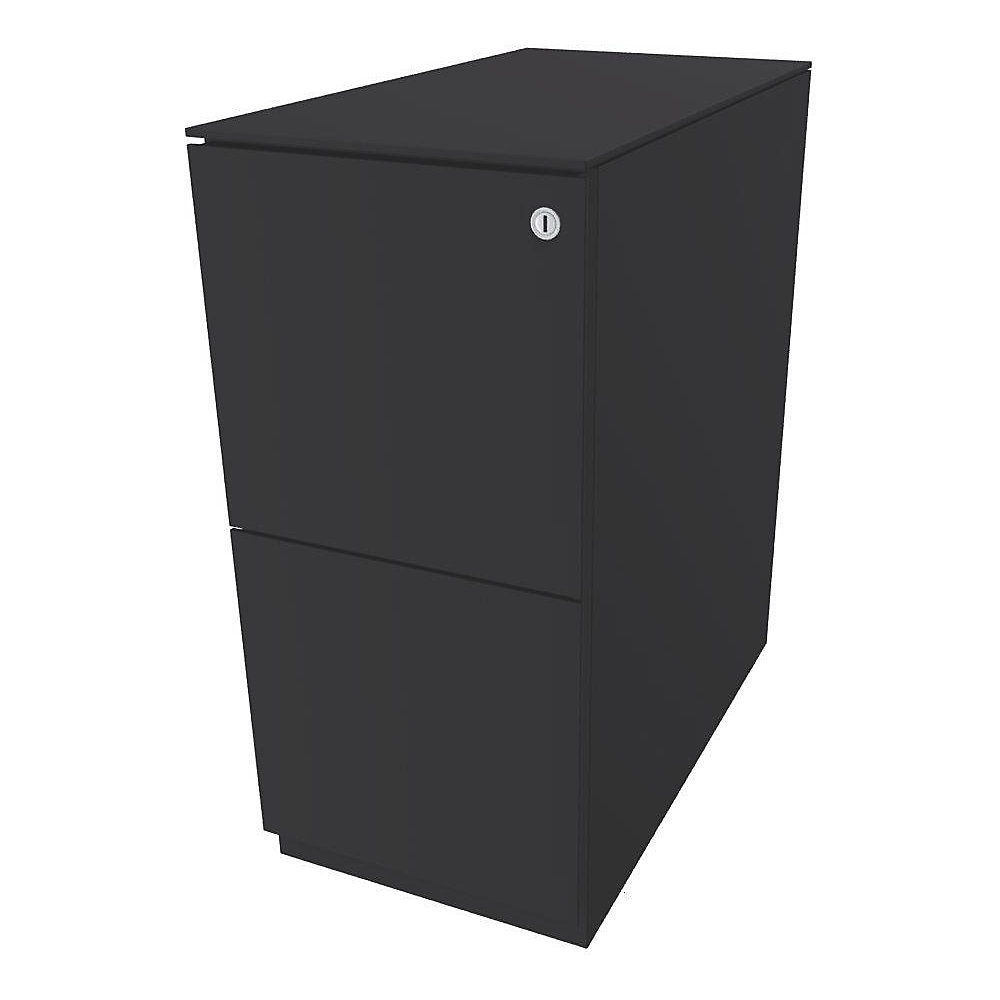 Bisley Verrijdbaar ladeblok Note™, met 2 hangmappenladen, h x b = 652 x 300 mm, met top, antracietgrijs