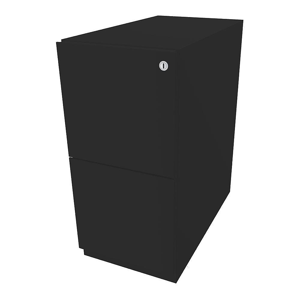 Bisley Verrijdbaar ladeblok Note™, met 2 hangmappenladen, h x b = 645 x 300 mm, zwart