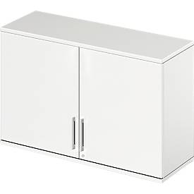 Schäfer Shop Genius Opzetkast TETRIS WOOD, 2 ordnerhoogten, B 1200 mm, afsluitbaar, wit