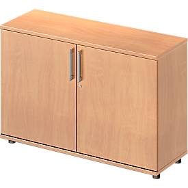 Schäfer Shop Genius Vleugeldeurkast TETRIS WOOD - B 1200 x D 421 x H 800 mm - 2 OH - hoogte inclusief glijders - beuken decor - ons merk 