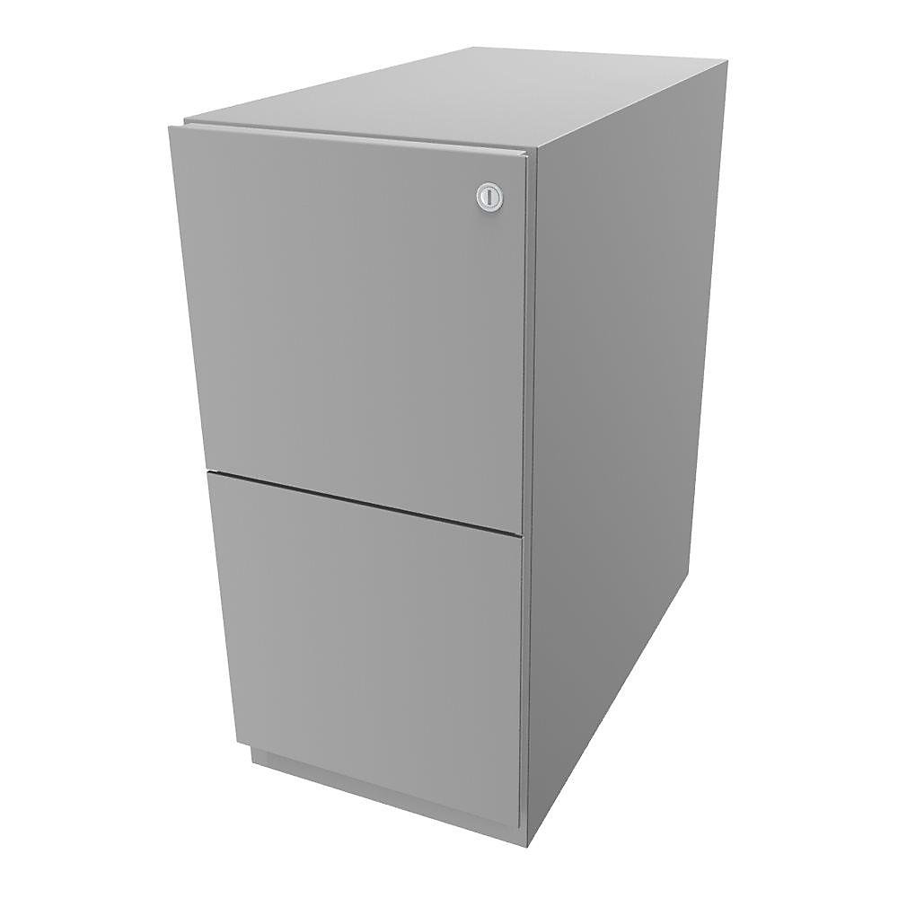 Bisley Verrijdbaar ladeblok Note™, met 2 hangmappenladen, h x b = 645 x 300 mm, lichtgrijs