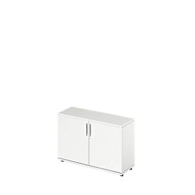 Schäfer Shop Genius Vleugeldeurkast TETRIS WOOD - B 1200 x D 421 x H 800 mm - 2 OH - hoogte inclusief glijders - wit - ons merk 