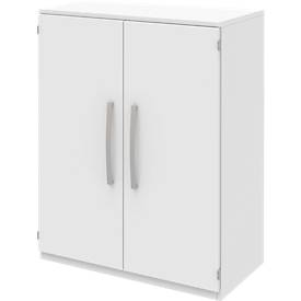 Archiefkast BARI, 3 ordnerhoogten, 2 legborden, B 819 x D 430 x H 1117 mm, wit
